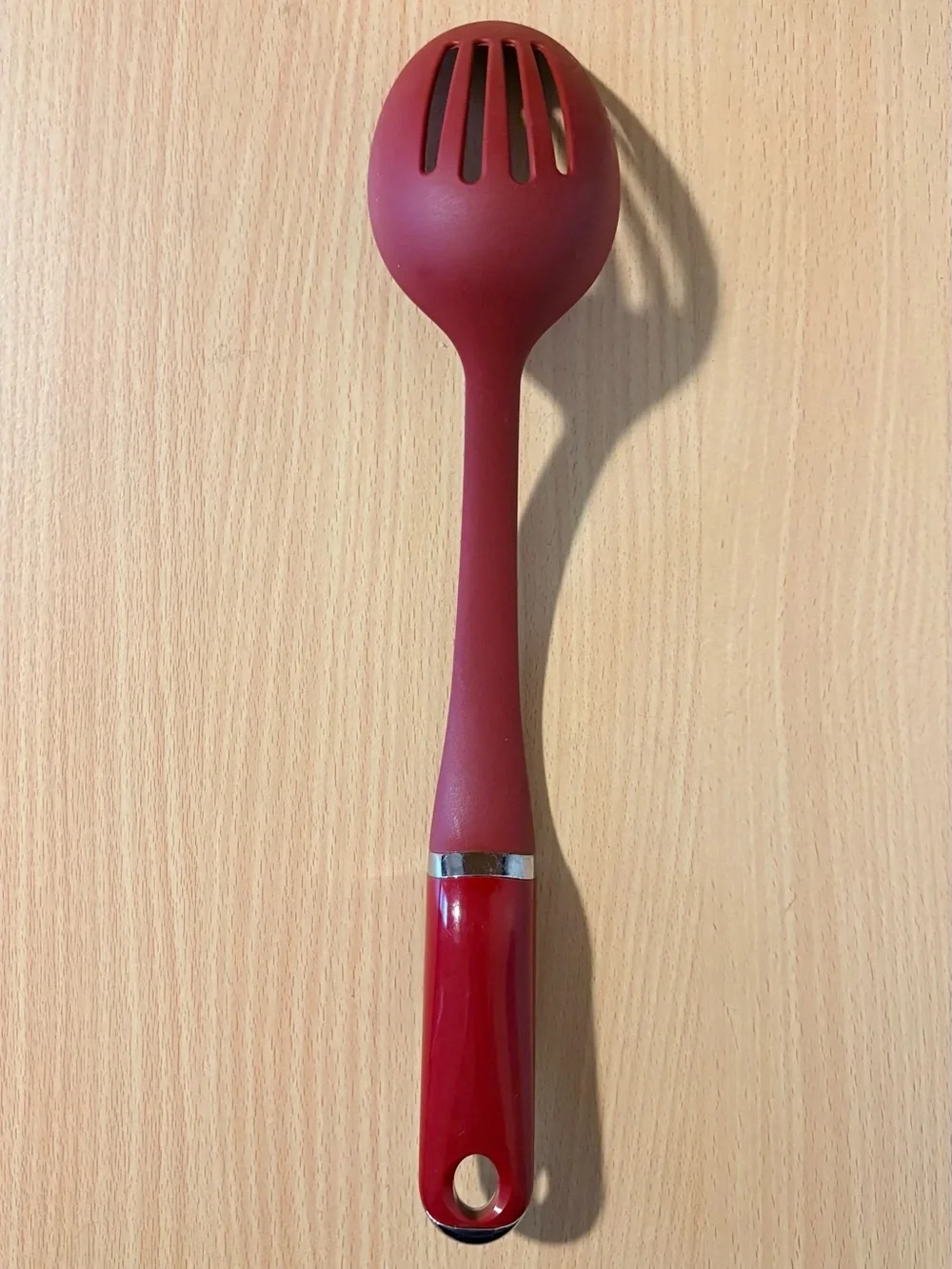 KITCHENAID RedSlotted Spoon Skimmer Serving Utesil Stir Large Heat Resistant 14”